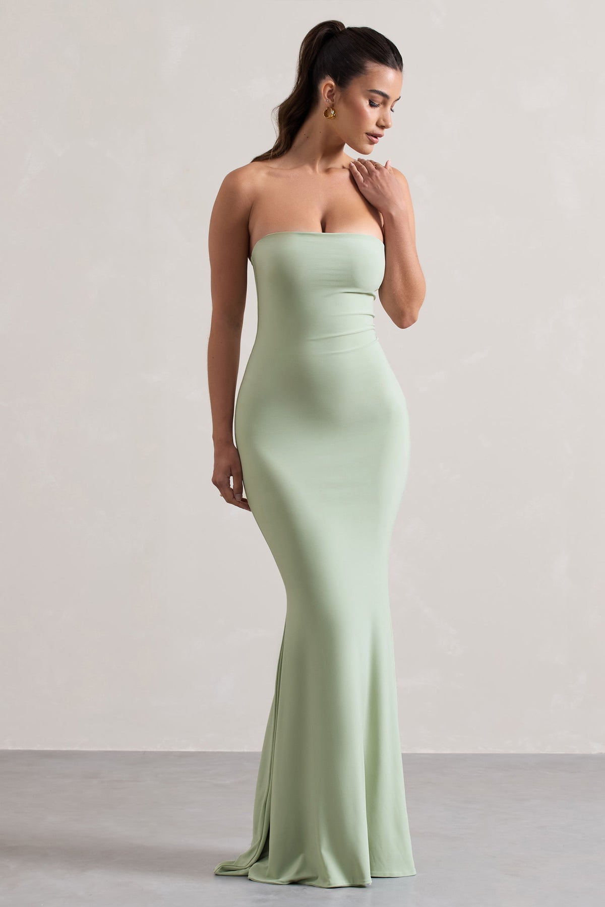 Ceremony | Pale Green Bandeau  Maxi Dress