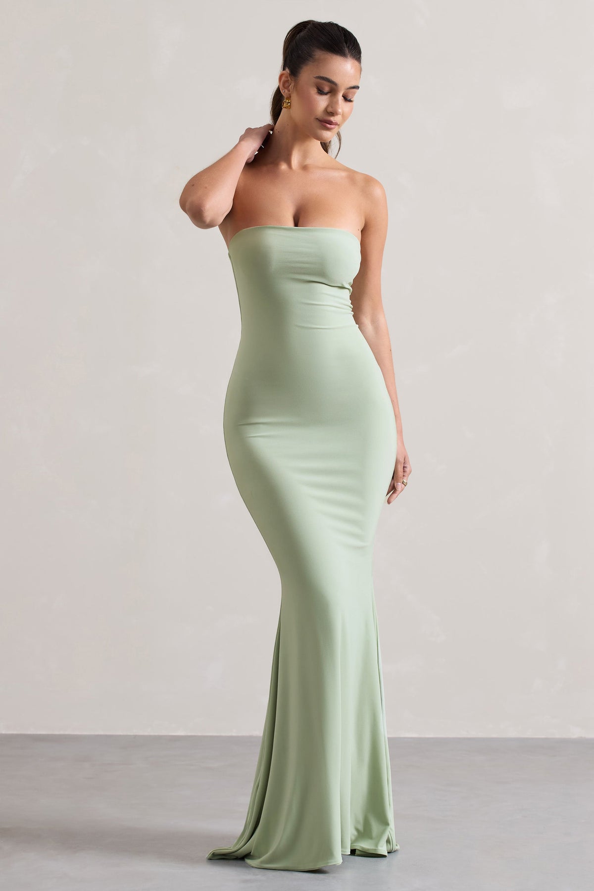 Ceremony | Pale Green Bandeau  Maxi Dress