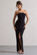 Cailin | Black Strapless Split Maxi Dress