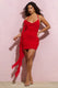 Take It In | Mini-robe en mousseline rouge avec corsage et volants