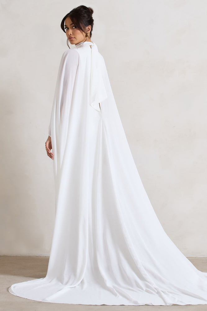 L’AUBE BLANC Narrow line cape dress S Narrow line Cape Dress – L'AUBE BLANC