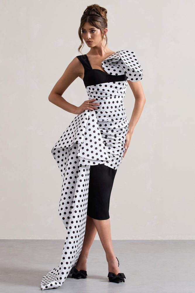 Black spotty wrap dress best sale