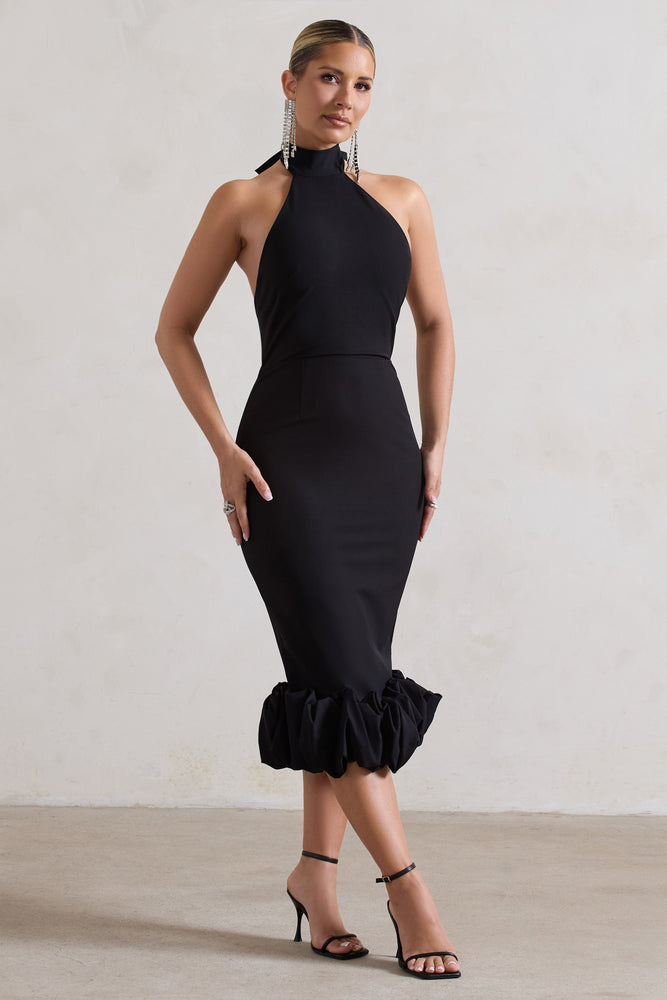 【韓国FLARE UP フレアアップ】Hooded High Neck Dress WB_CL132329002-AshtonBlackHigh