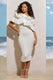 When In Rome | Robe mi-longue froncée asymétrique blanche