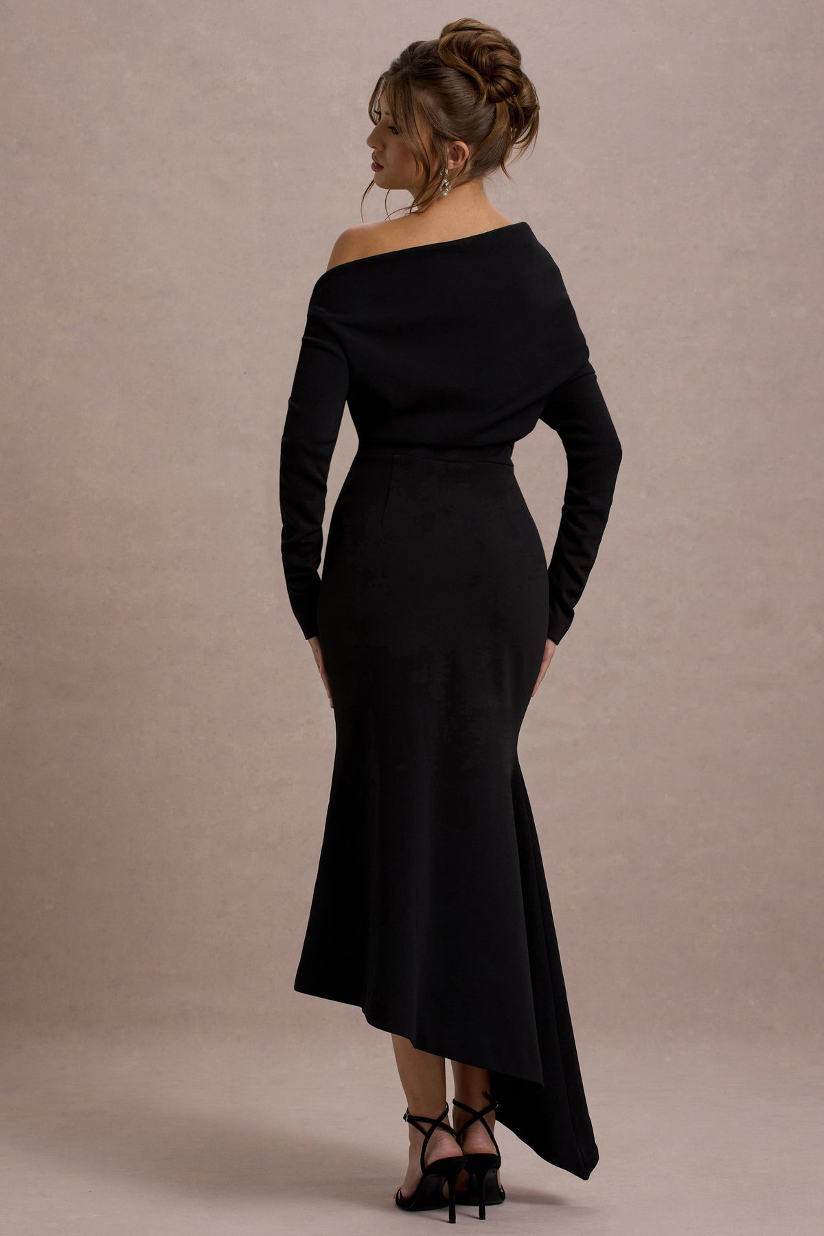 Lou | Black One-Shoulder Asymmetric Maxi Dress