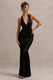 WB_CL134968002-SunsetTalesBlackSatinDevorePlunge-NeckFishtailMaxiDress2