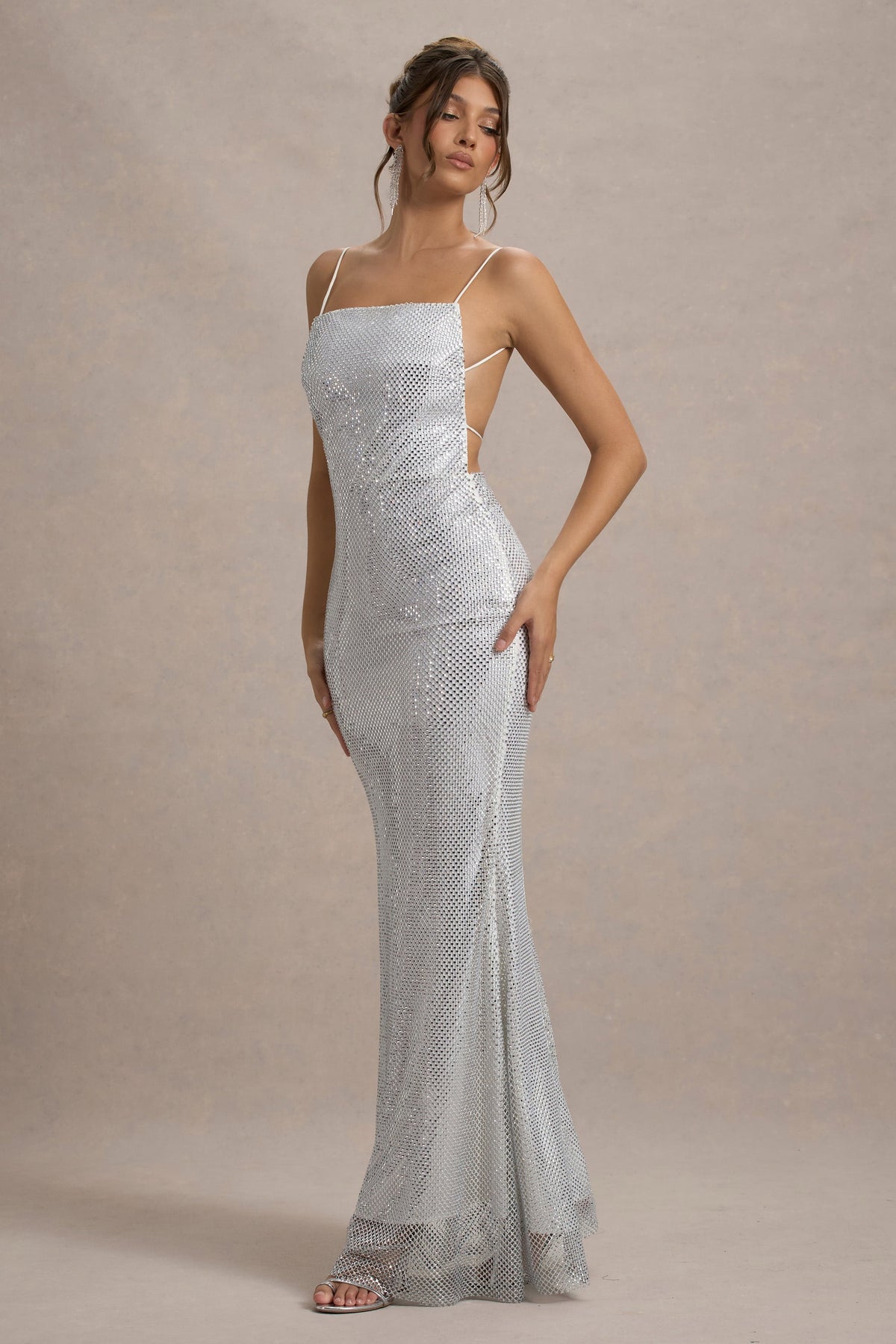 WB_CL135029013-QuartzSilverEmbellishedSquare-NeckOpen-BackMaxiDress5