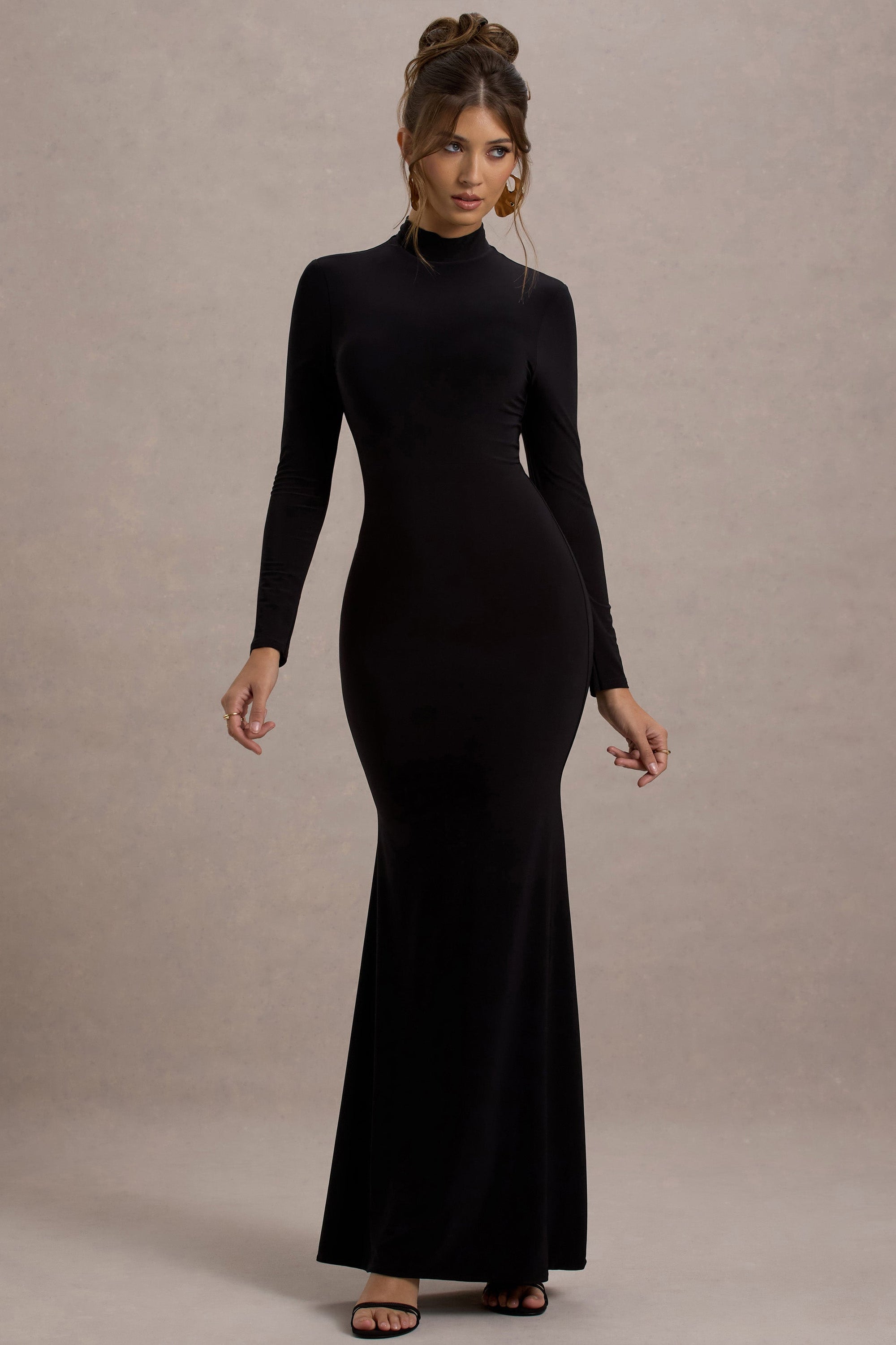 long sleeve black dress canada Bodycon Dress Long Sleeve Cocktail Dress Canada Giselle Cocktail Dress Long Sleeves Black Solid Onze Montreal
