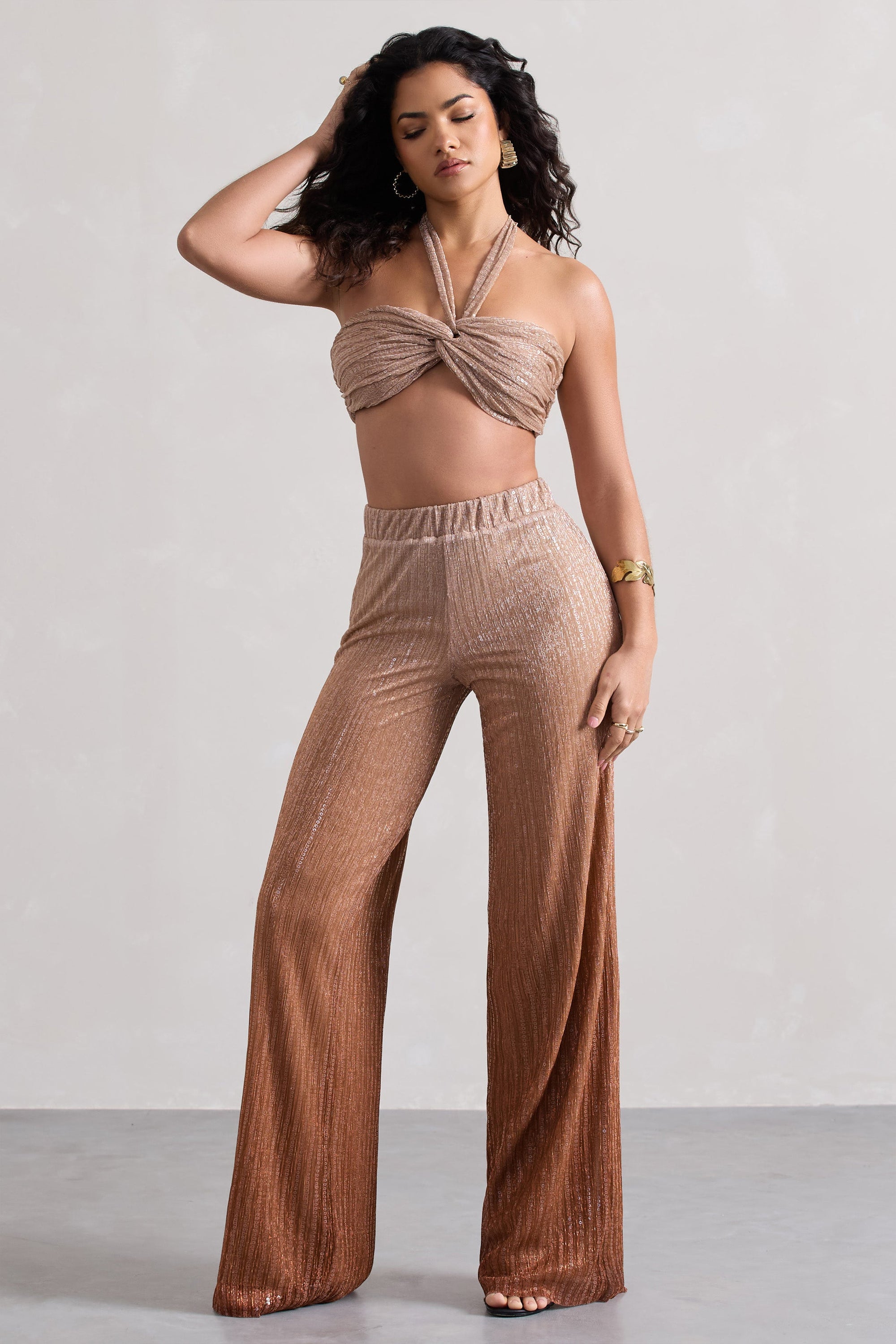 Connection | Pantalon doré métallique