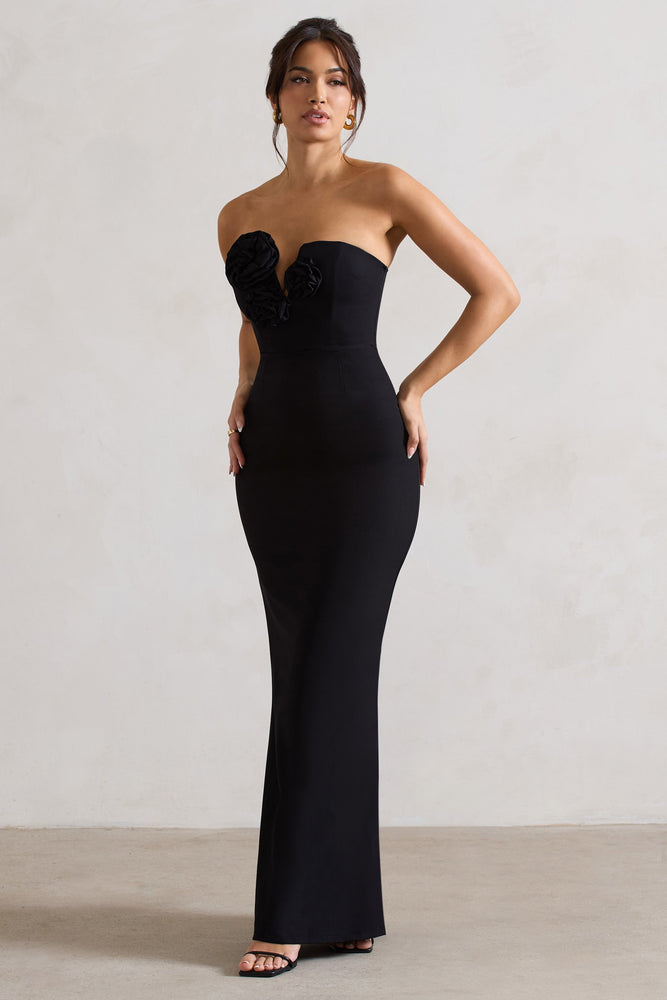 Black strapless ball gown best sale