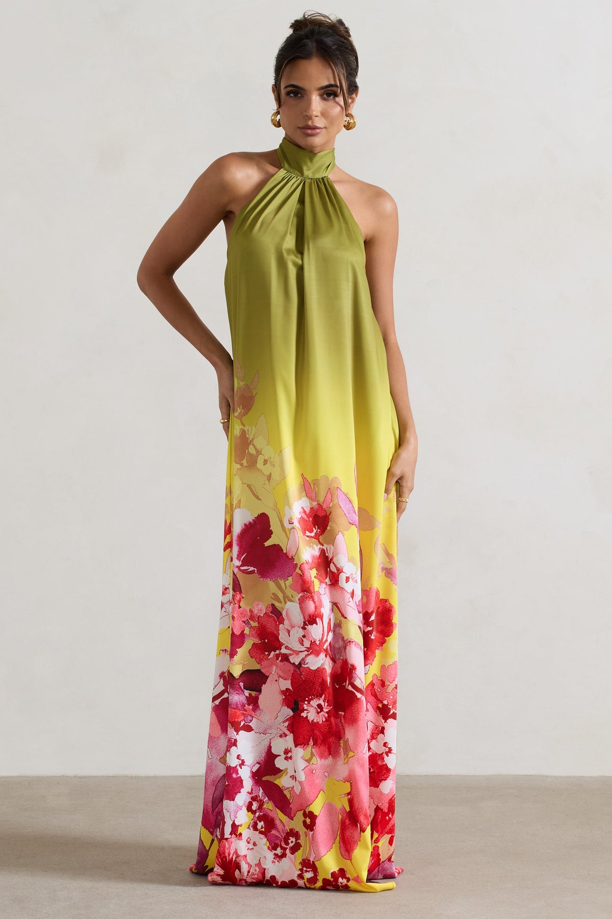 High neck dress floral top