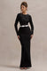 Zenith | Robe Longue en Dentelle Noire à Manches Longues