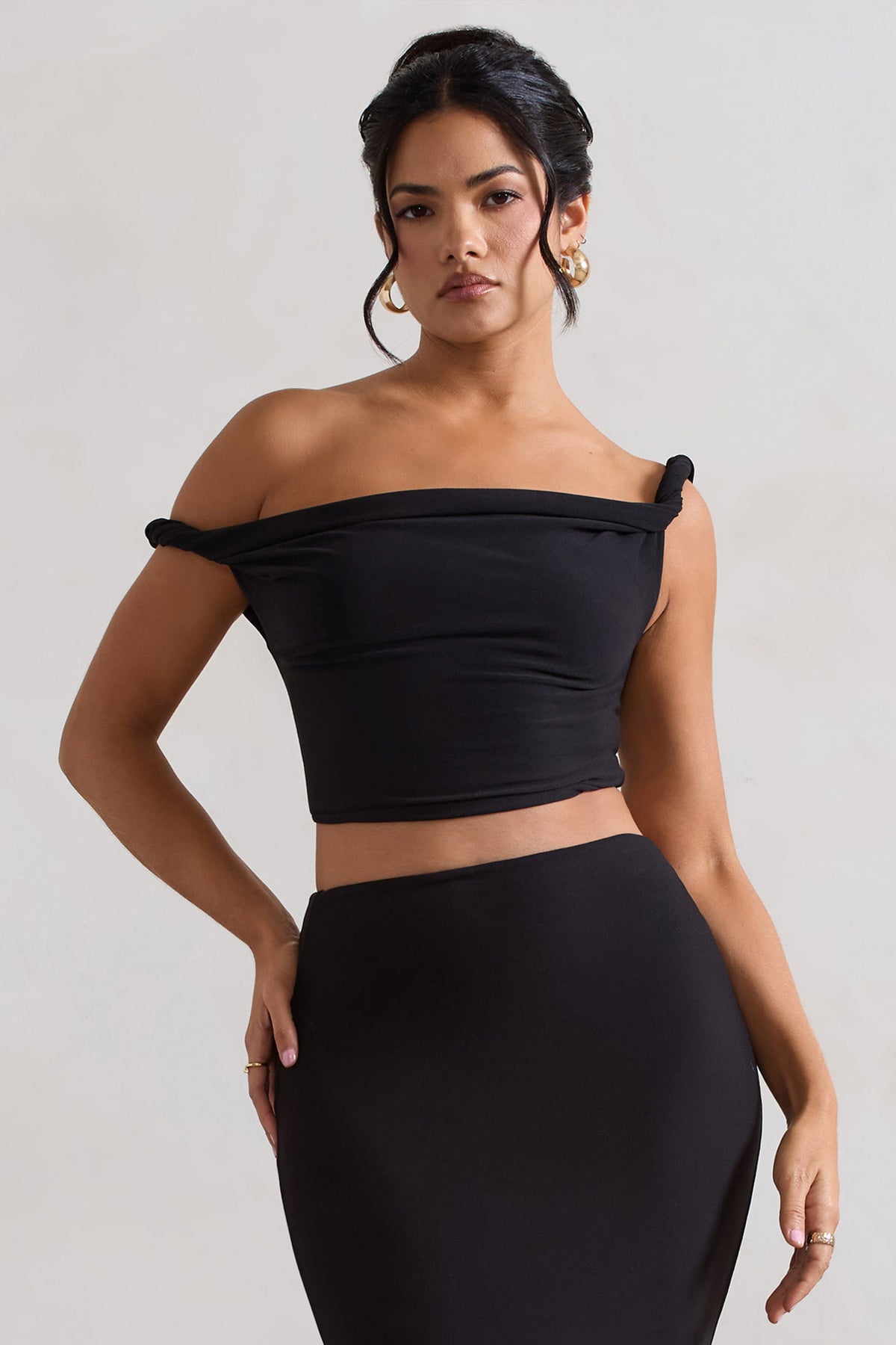 Black crop top dress online
