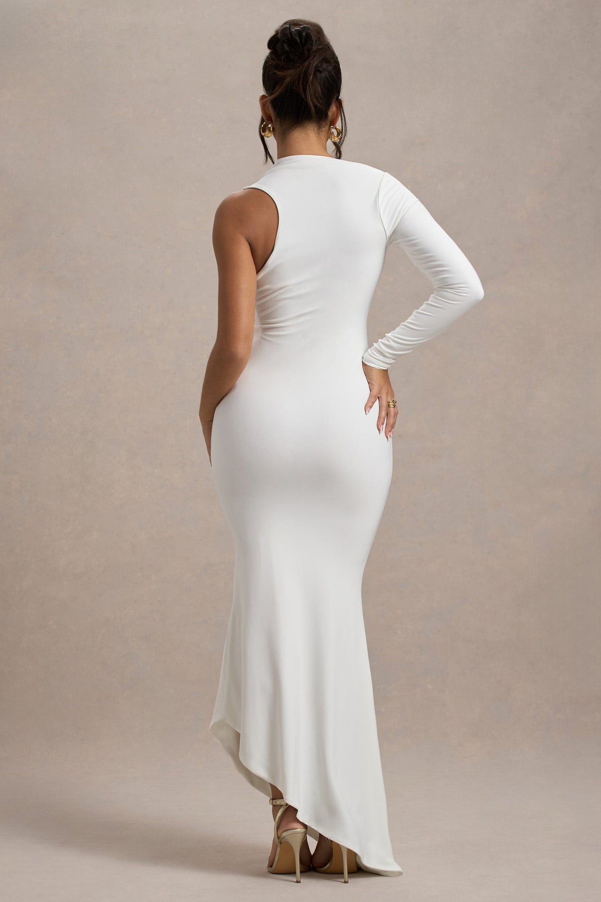 Orsa | White One-Shoulder Asymmetric Maxi Dress