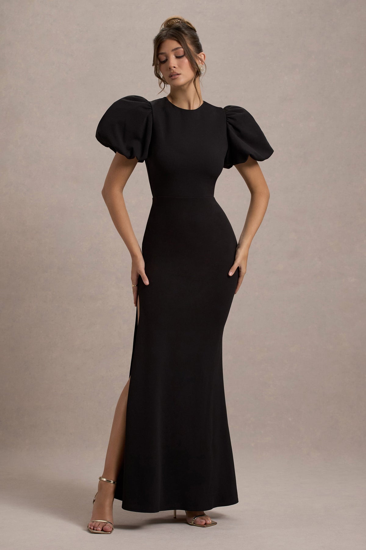 Love Letters | Black Puff-Sleeve Maxi Dress