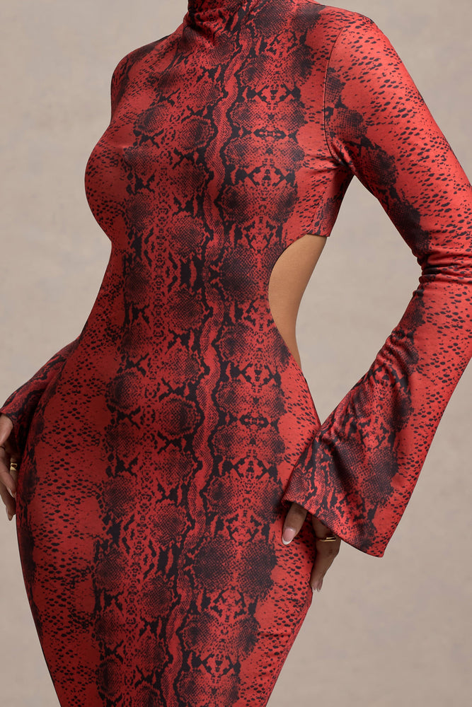 High neck print dress best sale