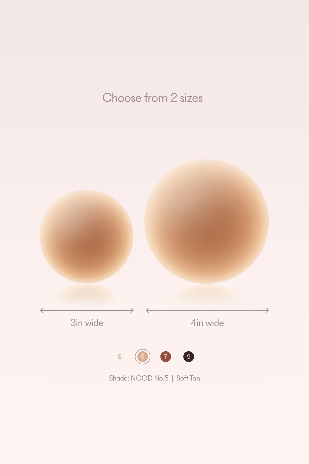 Grippies No-Show | Non-Adhesive Reusable Nipple Covers 4 Inch No.5