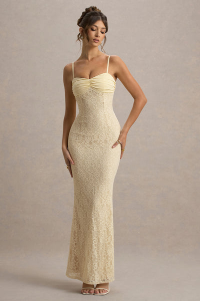 rya collection felicia satin & lace maxi dress Rya Collection