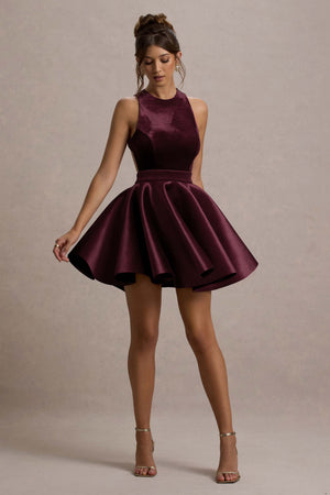 Mackie Port Velvet Sleeveless Skater Mini Dress – Club L London - CA