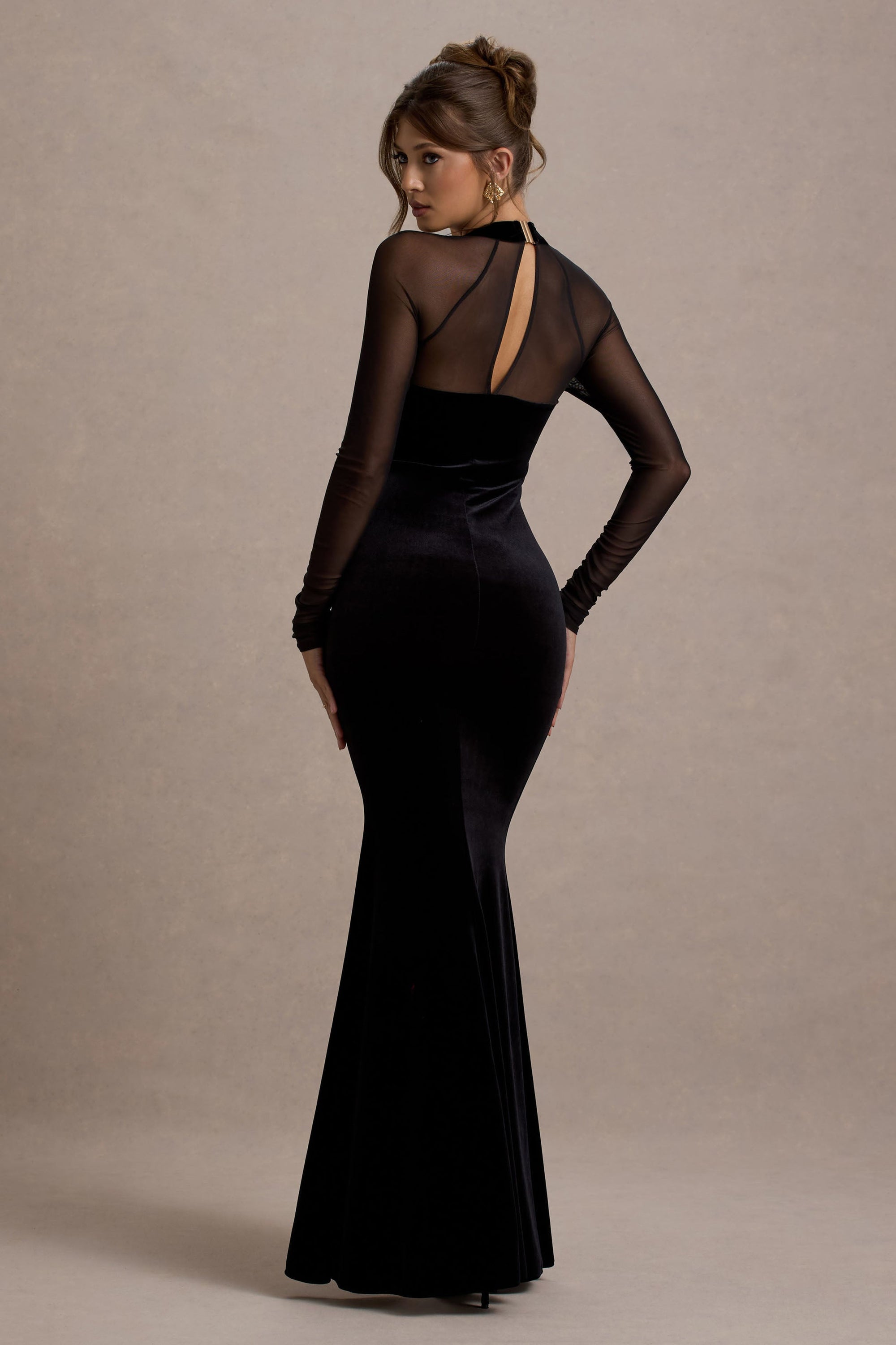 velvet bodycon dress long GL3081