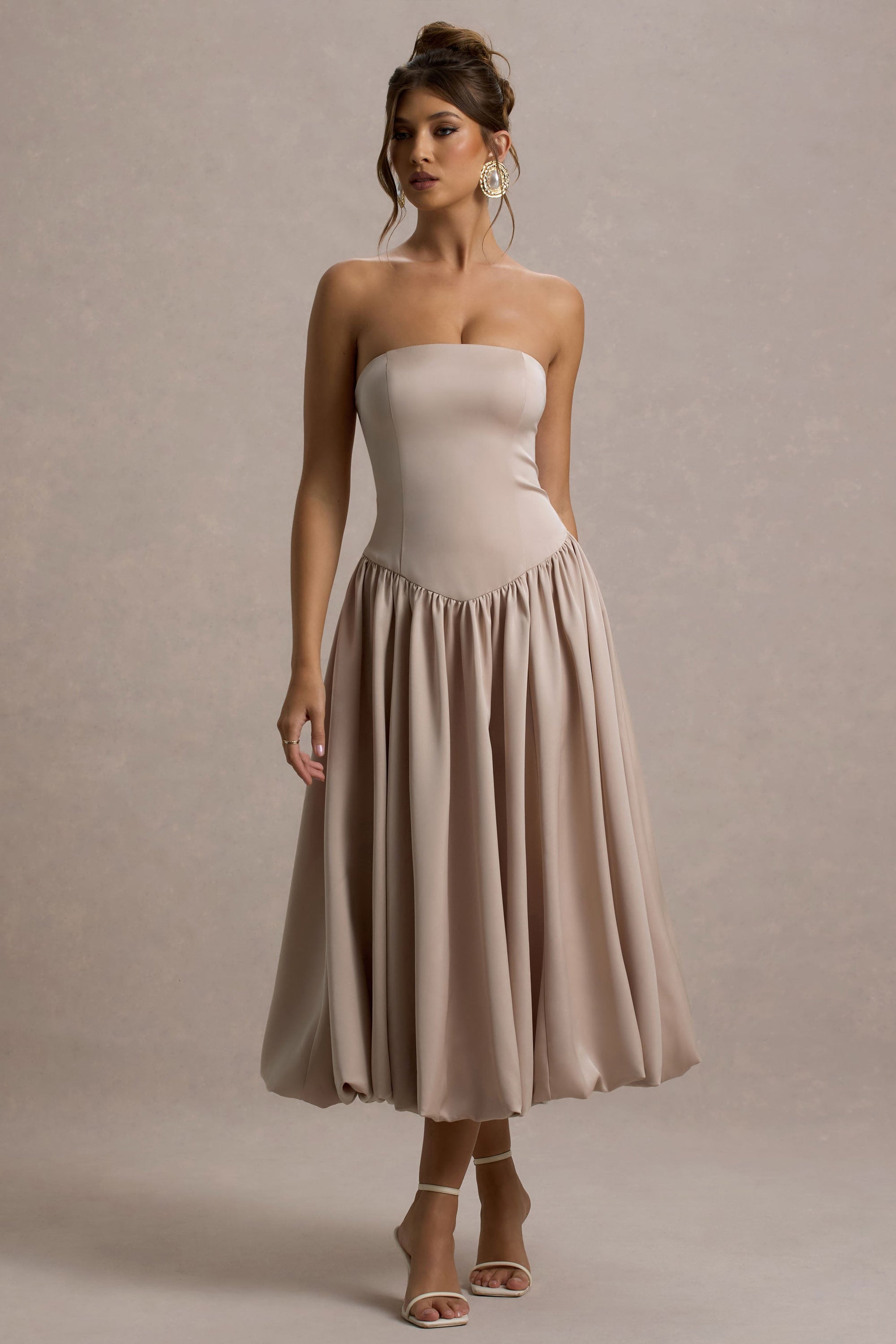 satin bandeau midi dress Sylvette