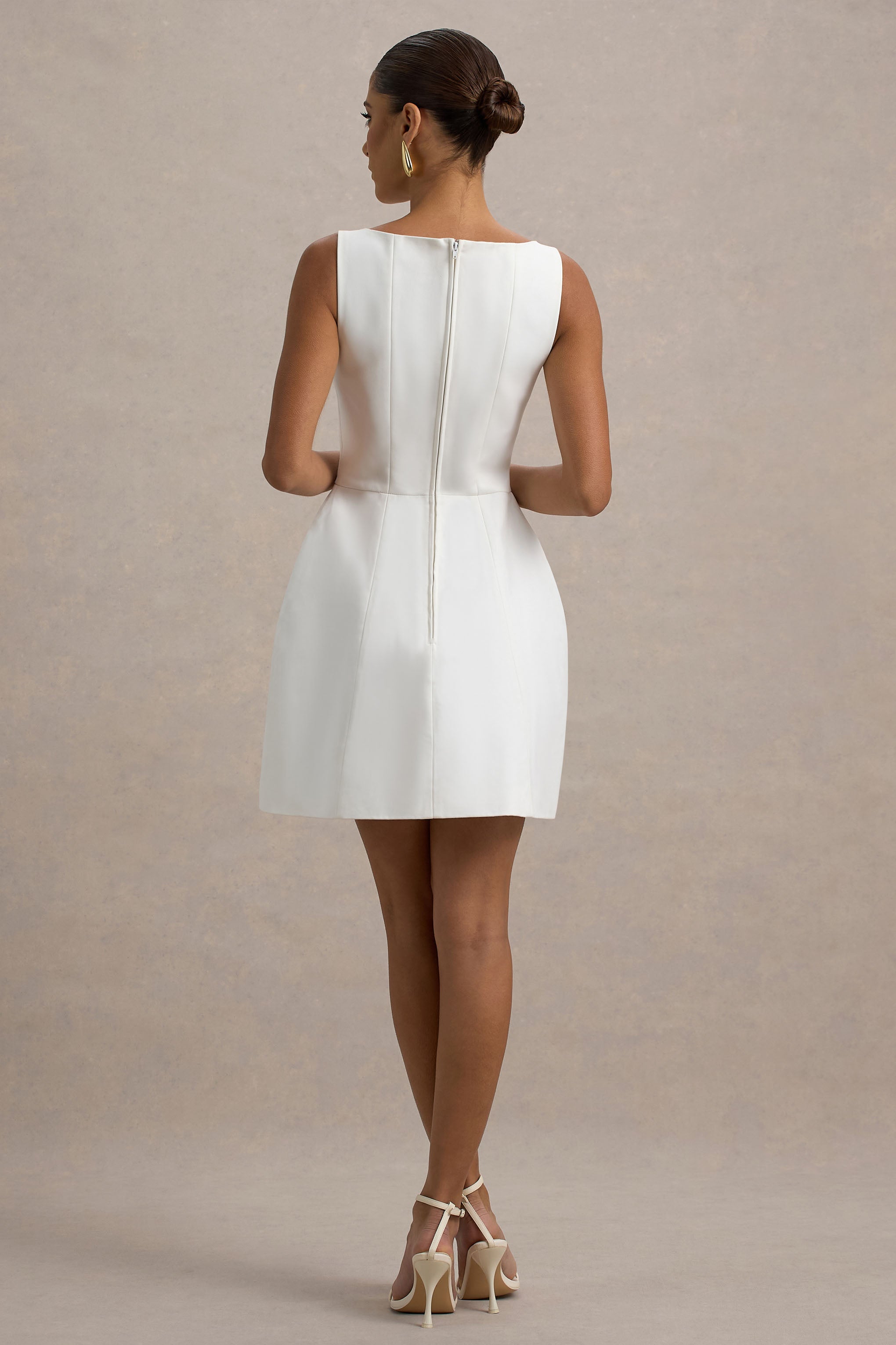 Cheri | White Tailored Sleeveless Mini Dress – Club L London - CA